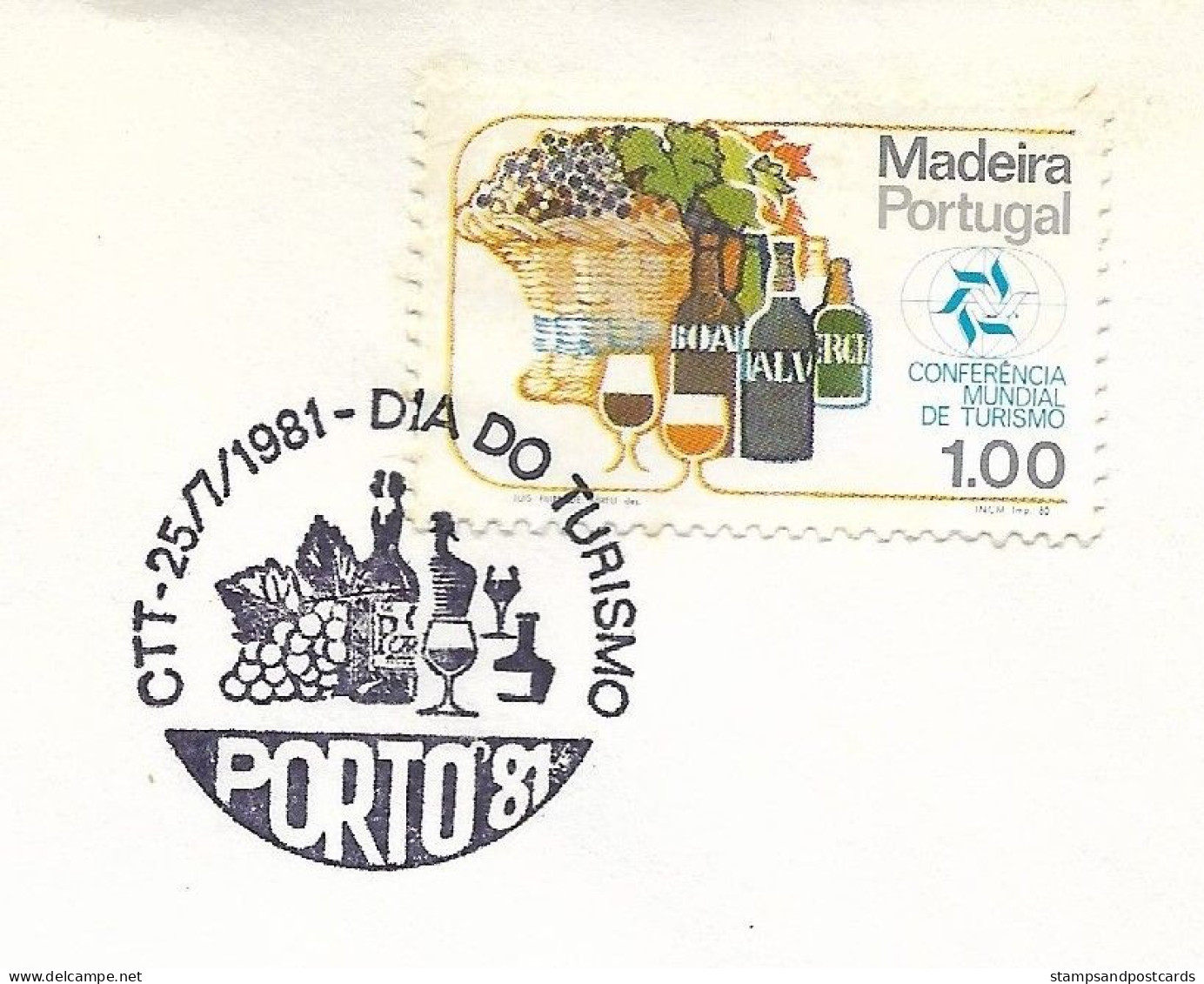 Portugal Cachet Commémoratif Expo Philatelique Porto 1981 Stamp Expo Event Postmark Vin Wine - Maschinenstempel (Werbestempel)