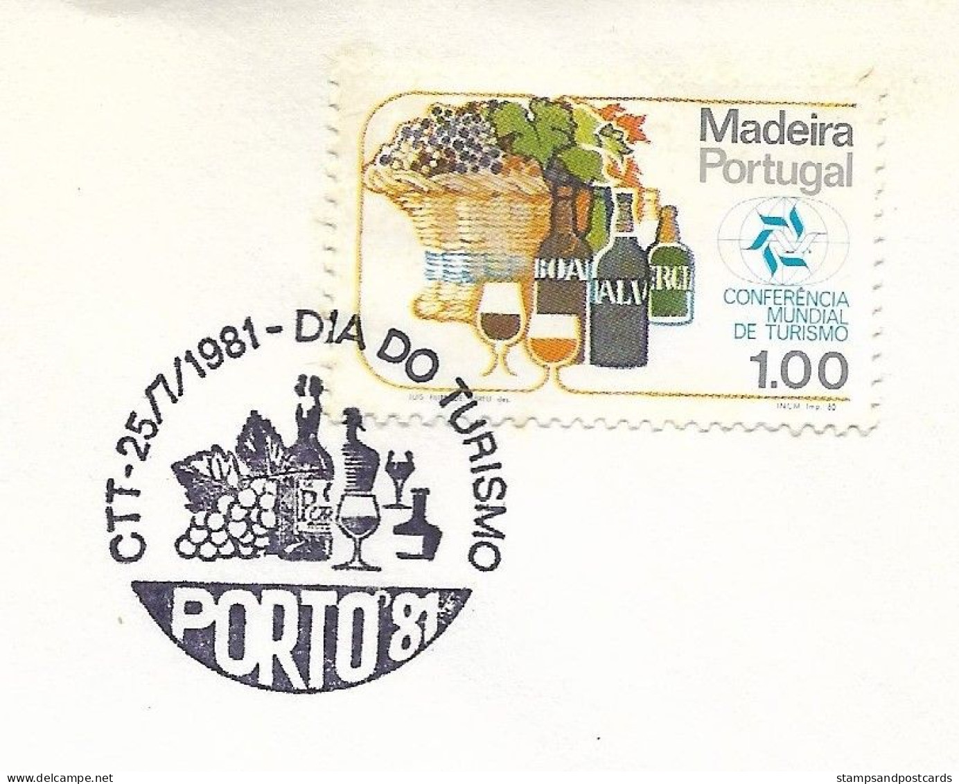 Portugal Cachet Commémoratif Expo Philatelique Porto 1981 Stamp Expo Event Postmark Vin Wine - Flammes & Oblitérations