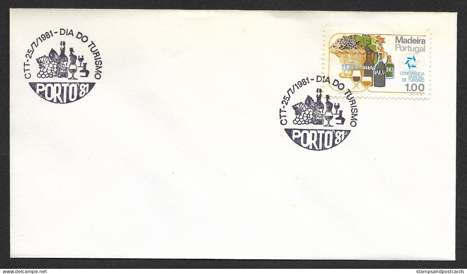 Portugal Cachet Commémoratif Expo Philatelique Porto 1981 Stamp Expo Event Postmark Vin Wine - Flammes & Oblitérations