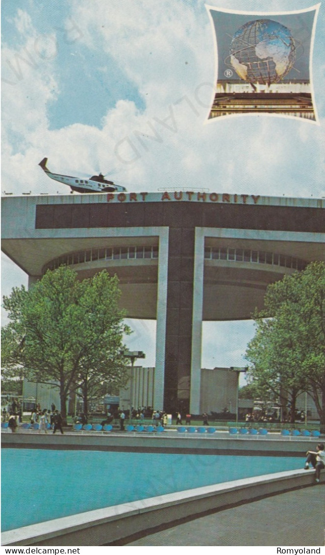 CARTOLINA  NEW YORK CITY,STATI UNITI-HELIPORT AND EXHIBIT-NEW YORK WORLD'S FAIR 1964-1965-"PEACE THROUGH UNDERSTANDING" - Mostre, Esposizioni