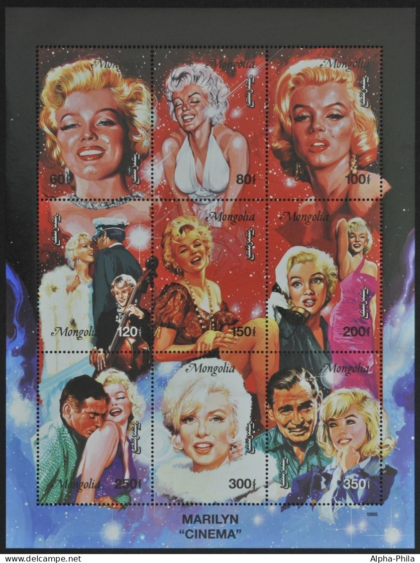 Mongolei 1995 - Mi-Nr. 2603-2611 ** - MNH - Marilyn Monroe - Mongolie