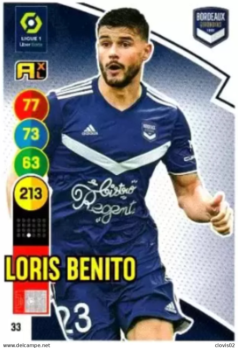 33 Loris Benito - FC Girondins De Bordeaux - Panini Adrenalyn XL LIGUE 1 - 2021-2022 Carte Football - Trading Cards