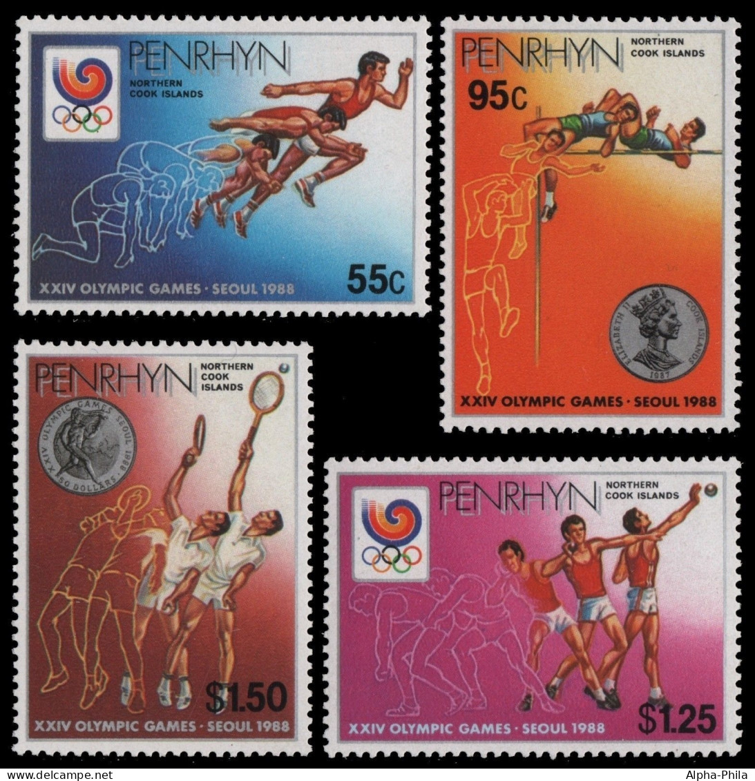 Penrhyn 1988 - Mi-Nr. 483-486 ** - MNH - Olympia Seoul - Autres - Océanie