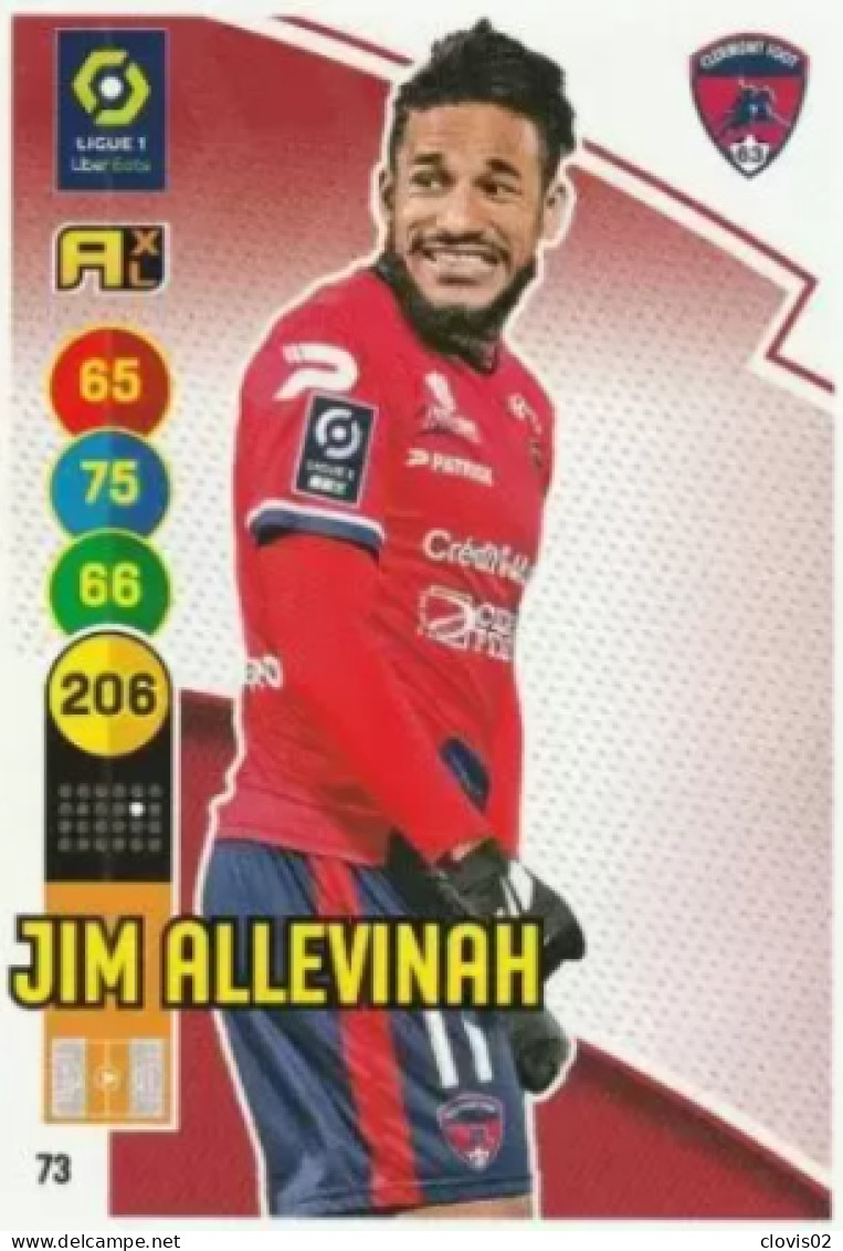 73 Jim Allevinah - Clermont Foot 63 - Panini Adrenalyn XL LIGUE 1 - 2021-2022 Carte Football - Trading Cards