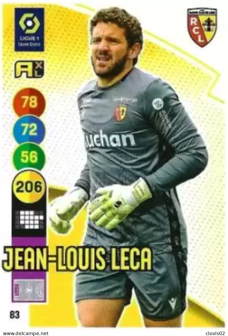 83 Jean-Louis Leca - RC Lens - Panini Adrenalyn XL LIGUE 1 - 2021-2022 Carte Football - Trading Cards