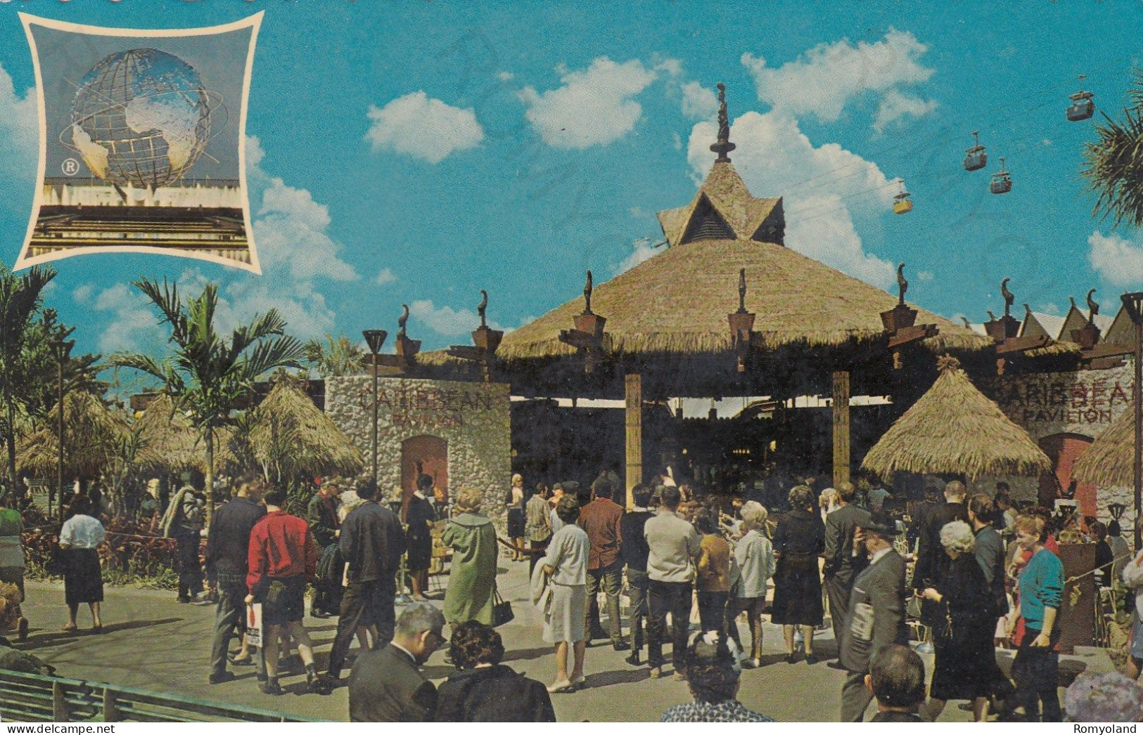CARTOLINA  NEW YORK CITY,STATI UNITI-CARIBBEAN PAVILION-NEW YORK WORLD'S FAIR 1964-1965-"PEACE THROUGH UNDERSTANDING" - Expositions