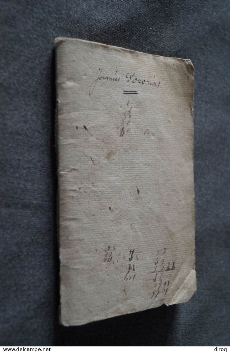 RARE unique manuscrit 1812,Oeuvres de menuiserie,42 pages, 16 Cm. sur 10 Cm.