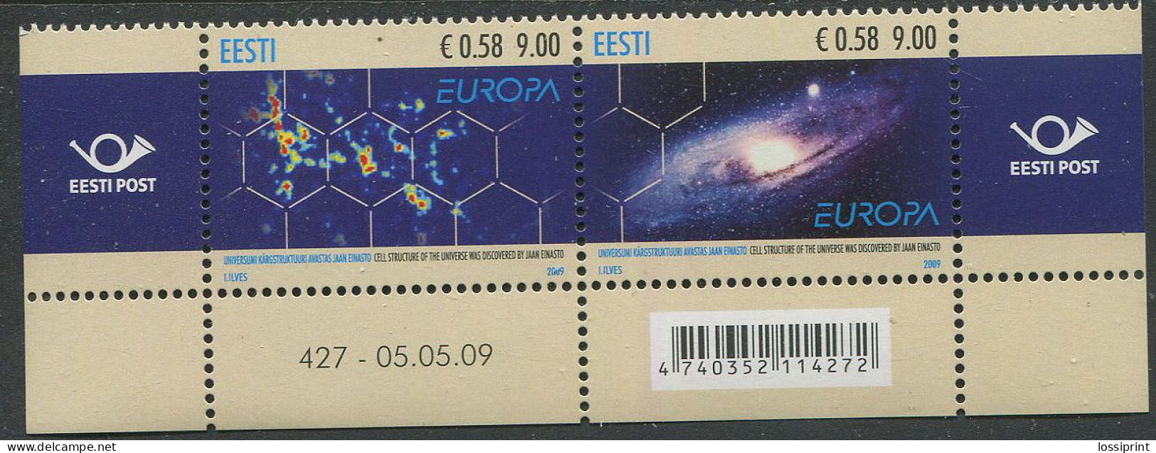 Estonia:Unused Stamps EUROPA Cept 2009, Universe, Corners!, 2009, MNH - Estonie