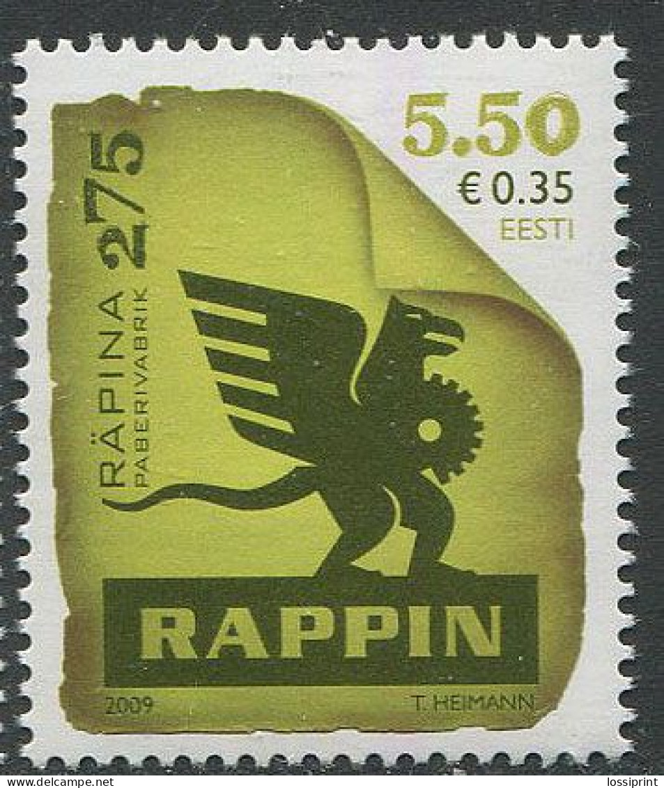 Estonia:Unused Stamp Räpina Paper Factory, 2009, MNH - Estonie