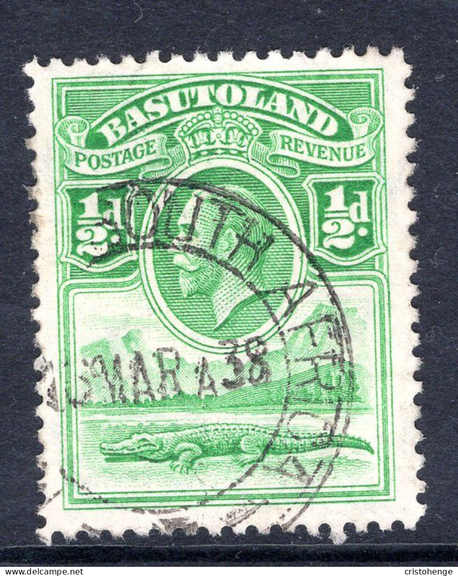 Basutoland 1933 KGV Crocodile & Mountains - ½d Emerald Used (SG 1) - Impuestos