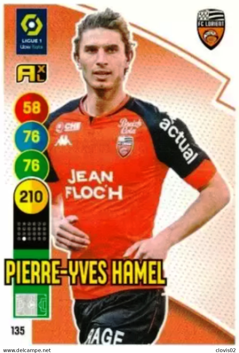 135 Pierre-Yves Hamel - FC Lorient - Panini Adrenalyn XL LIGUE 1 - 2021-2022 Carte Football - Trading Cards