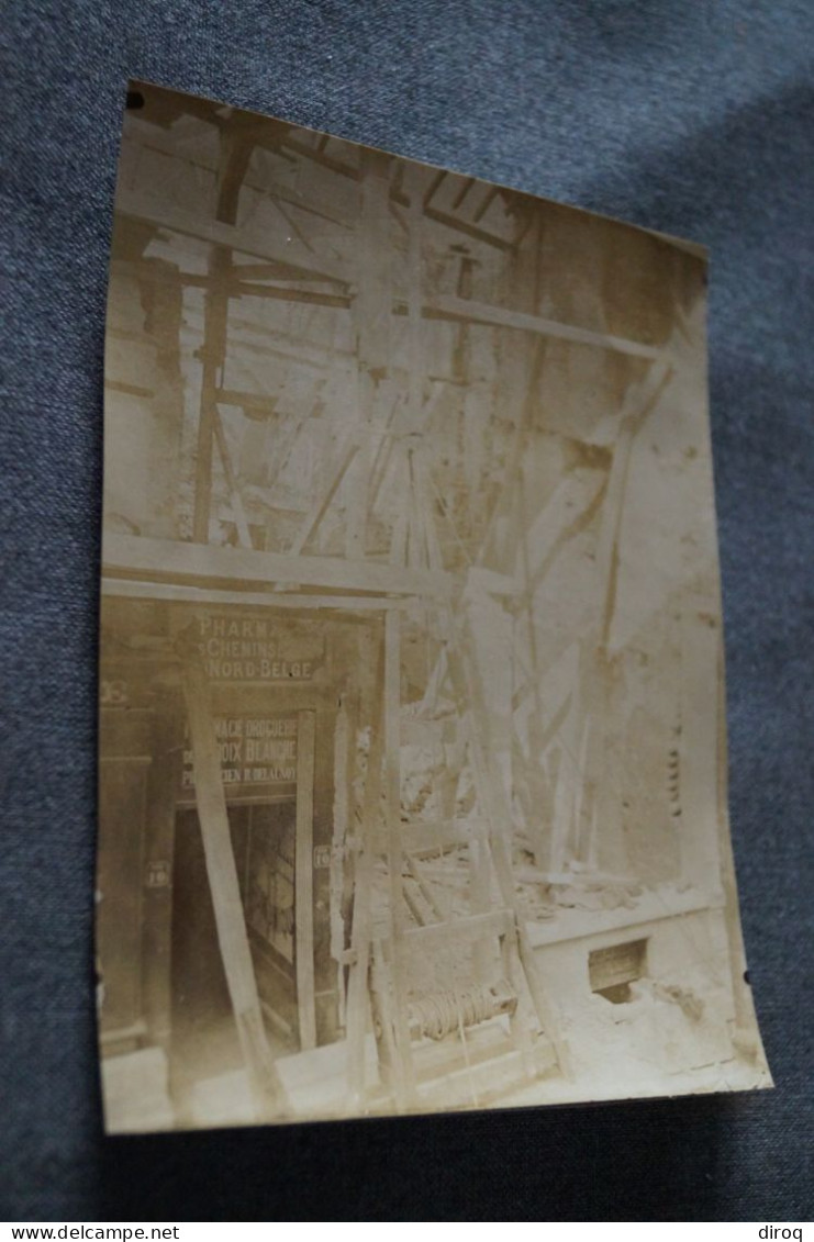 Lot De 2 Très Anciennes Photos,Pharmacie Des Chemins De Fer Nord Belge, 16,5 Cm. Sur 12,5 Cm - Old (before 1900)