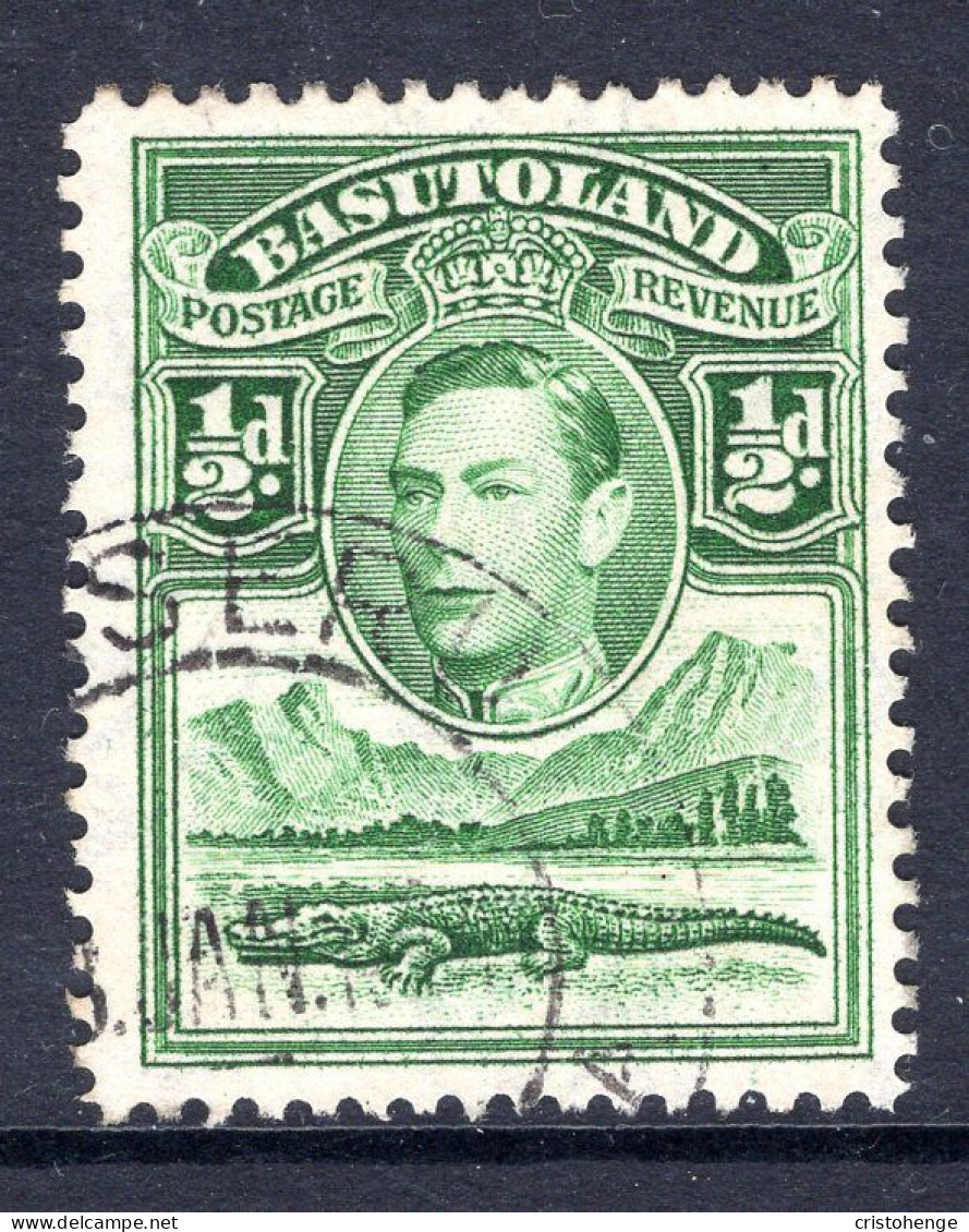 Basutoland 1938 KGVI Crocodile & Mountains - ½d Green Used (SG 18) - Postage Due