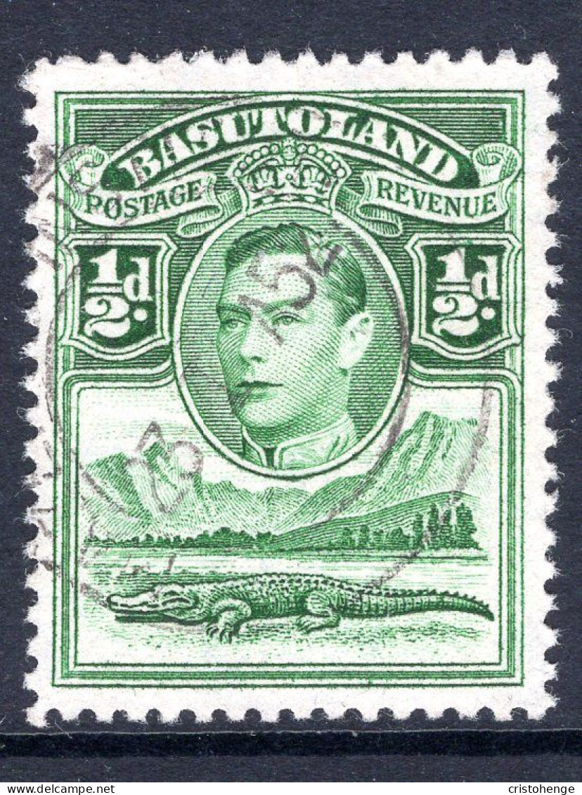 Basutoland 1938 KGVI Crocodile & Mountains - ½d Green Used (SG 18) - Impuestos