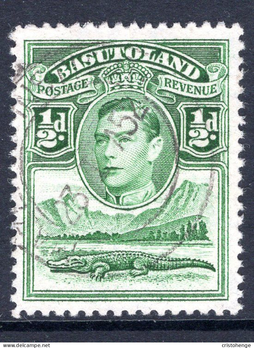 Basutoland 1938 KGVI Crocodile & Mountains - ½d Green Used (SG 18) - Postage Due