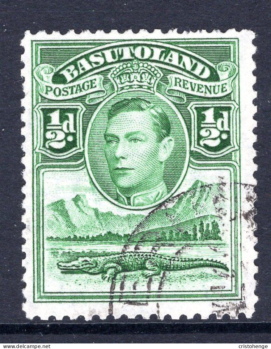 Basutoland 1938 KGVI Crocodile & Mountains - ½d Green Used (SG 18) - Postage Due