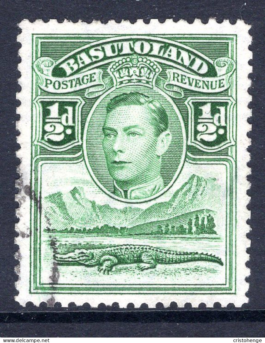 Basutoland 1938 KGVI Crocodile & Mountains - ½d Green Used (SG 18) - Impuestos