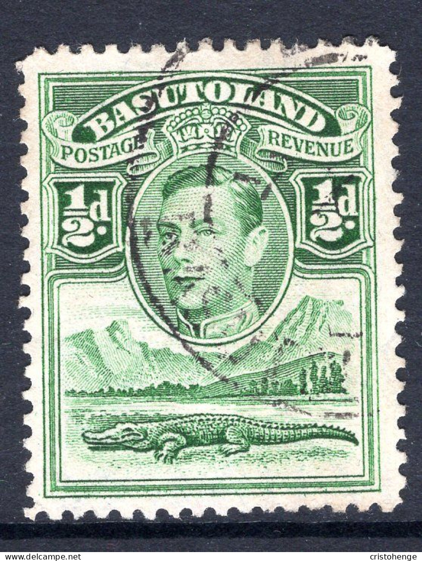 Basutoland 1938 KGVI Crocodile & Mountains - ½d Green Used (SG 18) - 1933-1964 Kolonie Van De Kroon