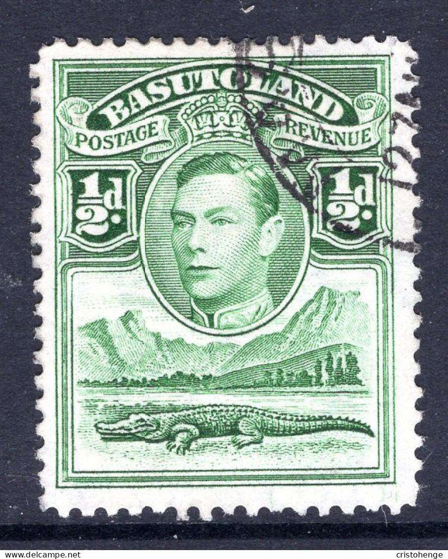 Basutoland 1938 KGVI Crocodile & Mountains - ½d Green Used (SG 18) - 1933-1964 Colonie Britannique