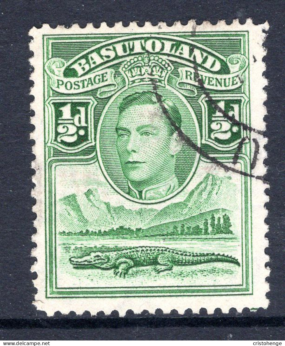 Basutoland 1938 KGVI Crocodile & Mountains - ½d Green Used (SG 18) - 1933-1964 Colonia Britannica