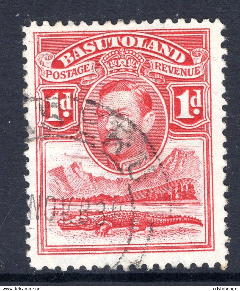 Basutoland 1938 KGVI Crocodile & Mountains - 1d Scarlet Used (SG 19) - 1933-1964 Kronenkolonie