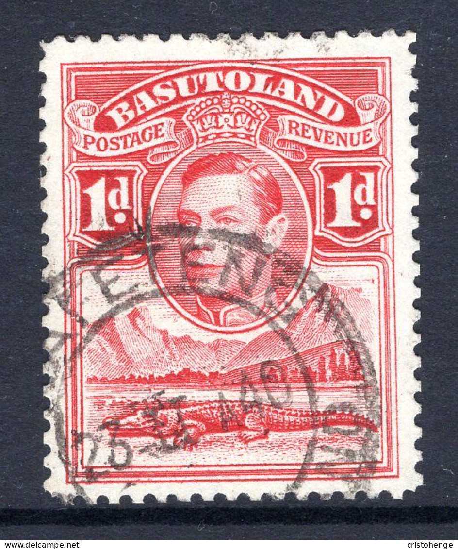 Basutoland 1938 KGVI Crocodile & Mountains - 1d Scarlet Used (SG 19) - 1933-1964 Colonia Britannica