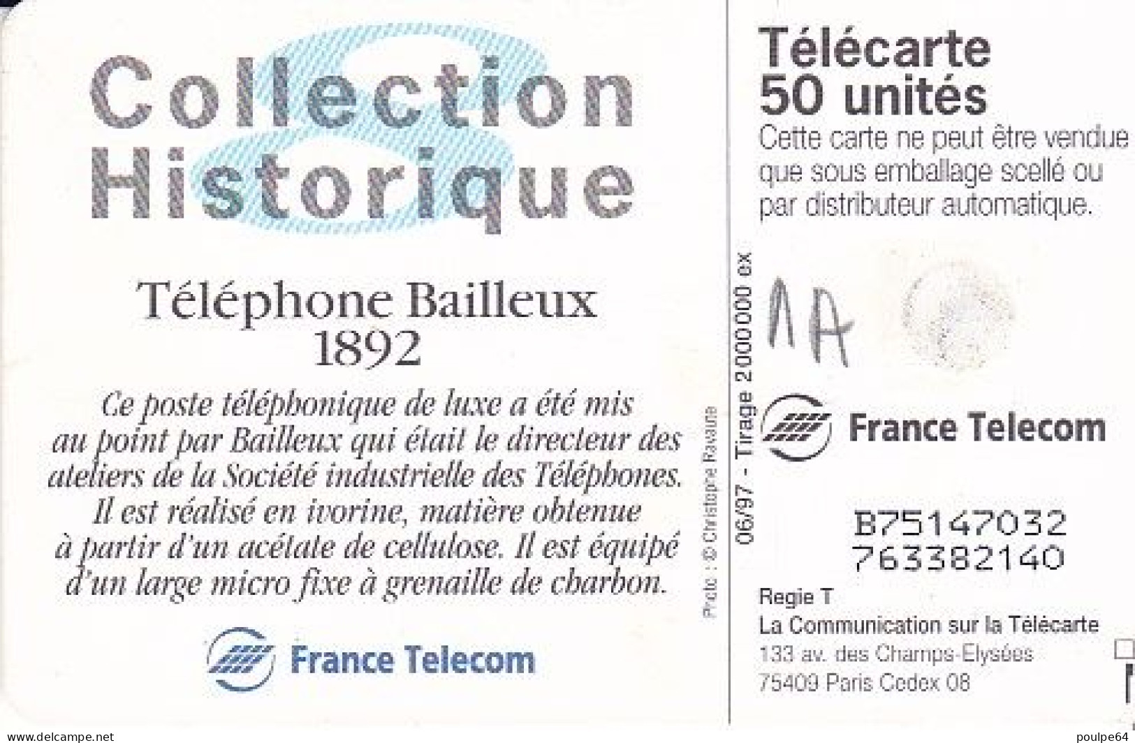 F748  06/1997 - BAILLEUX - 50 GEM1A - 1997