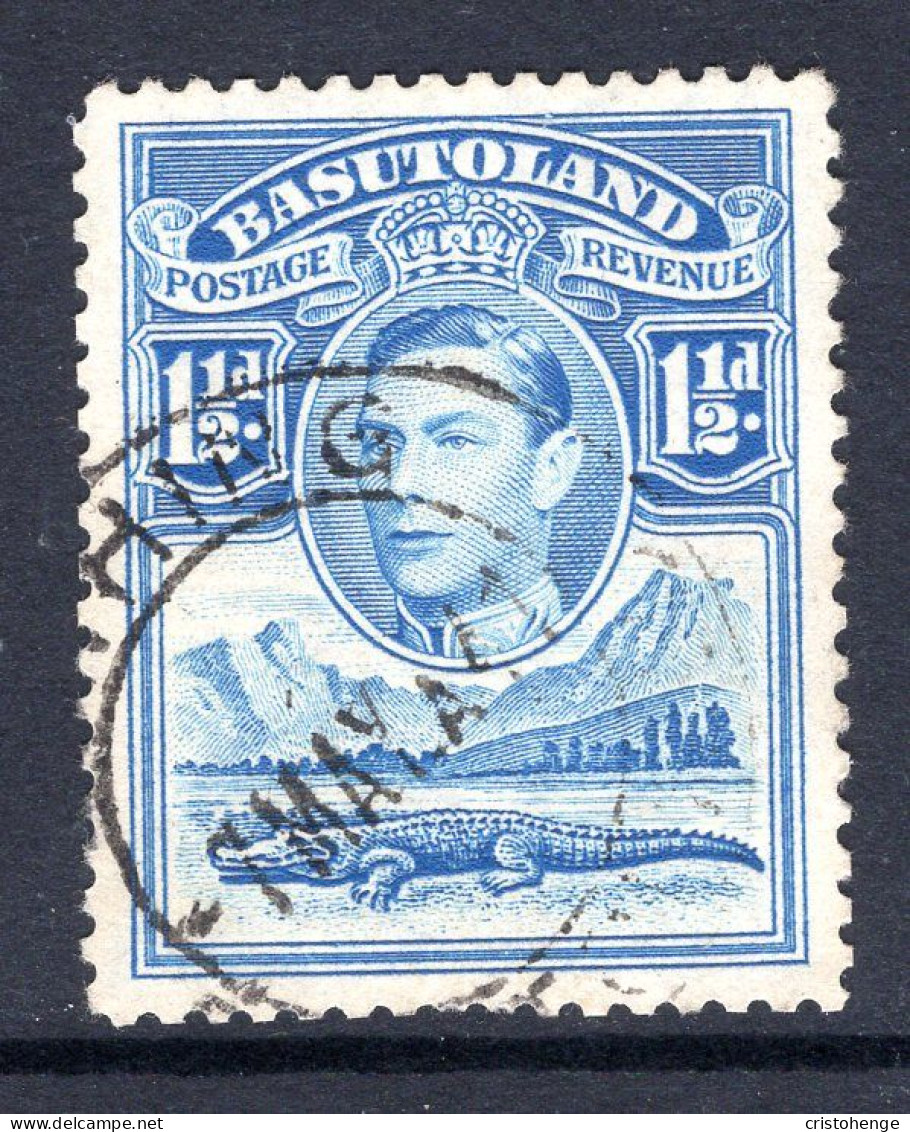 Basutoland 1938 KGVI Crocodile & Mountains - 1½d Light Blue Used (SG 20) - 1933-1964 Colonia Britannica