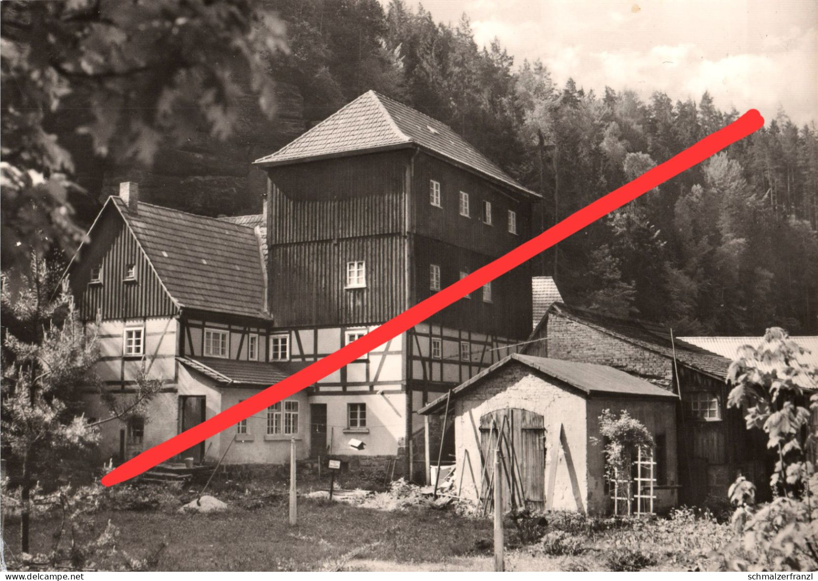 AK Buschmühle Gasthof Kirnitzschtal A Lichtenhain Ottendorf Saupsdorf Räumicht Ostrau Hinterhermsdorf Sächsische Schweiz - Kirnitzschtal