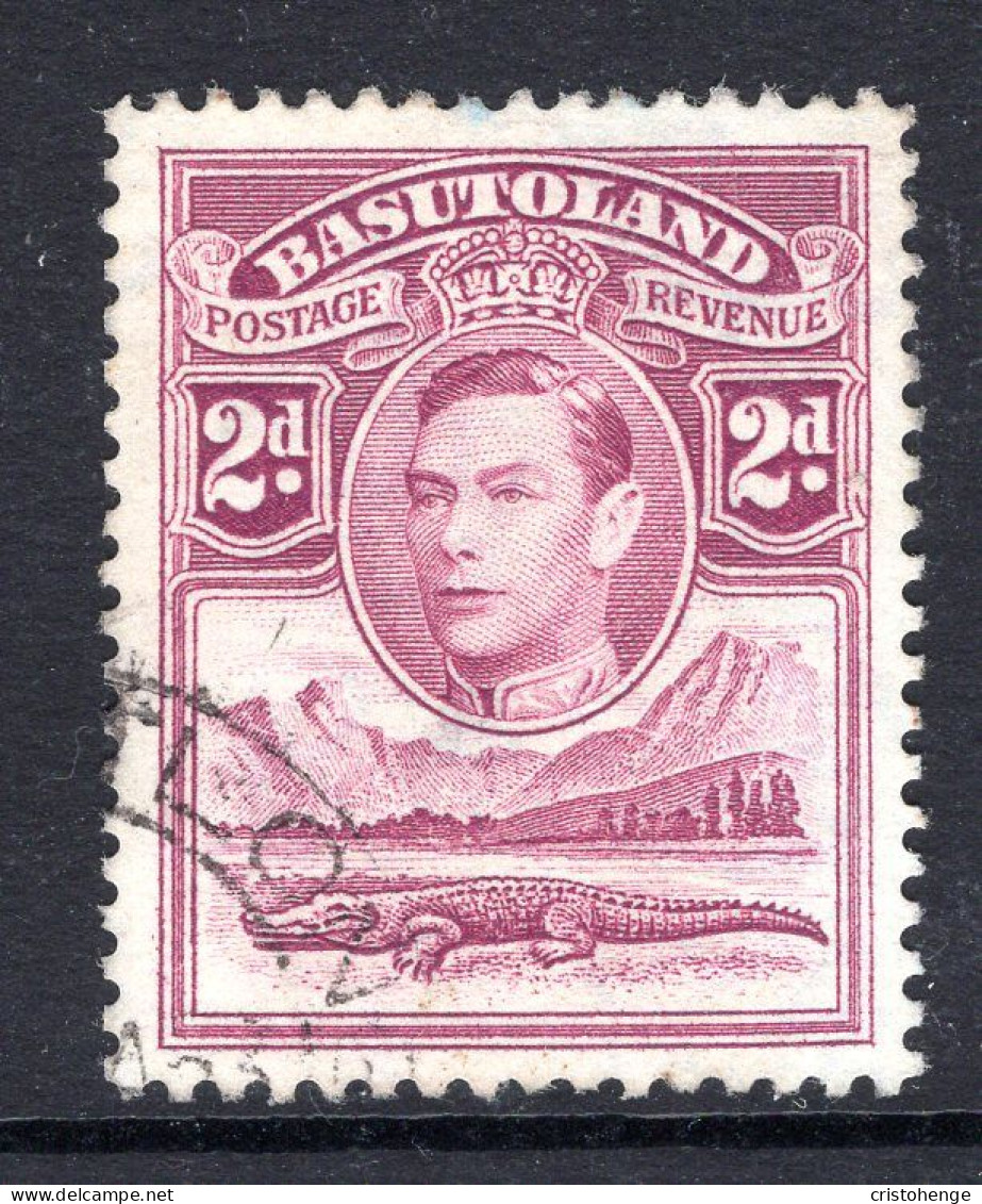 Basutoland 1938 KGVI Crocodile & Mountains - 2d Bright Purple Used (SG 21) - 1933-1964 Colonia Británica