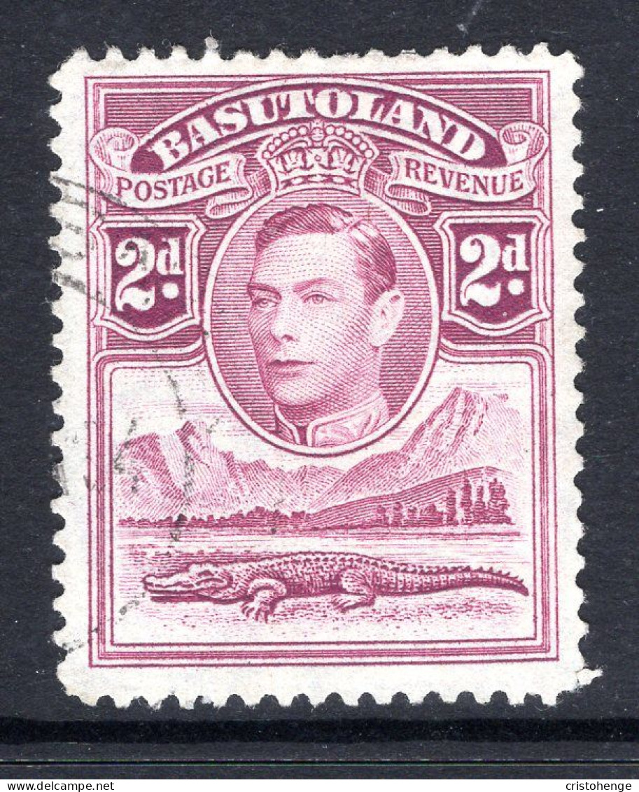 Basutoland 1938 KGVI Crocodile & Mountains - 2d Bright Purple Used (SG 21) - 1933-1964 Colonia Británica