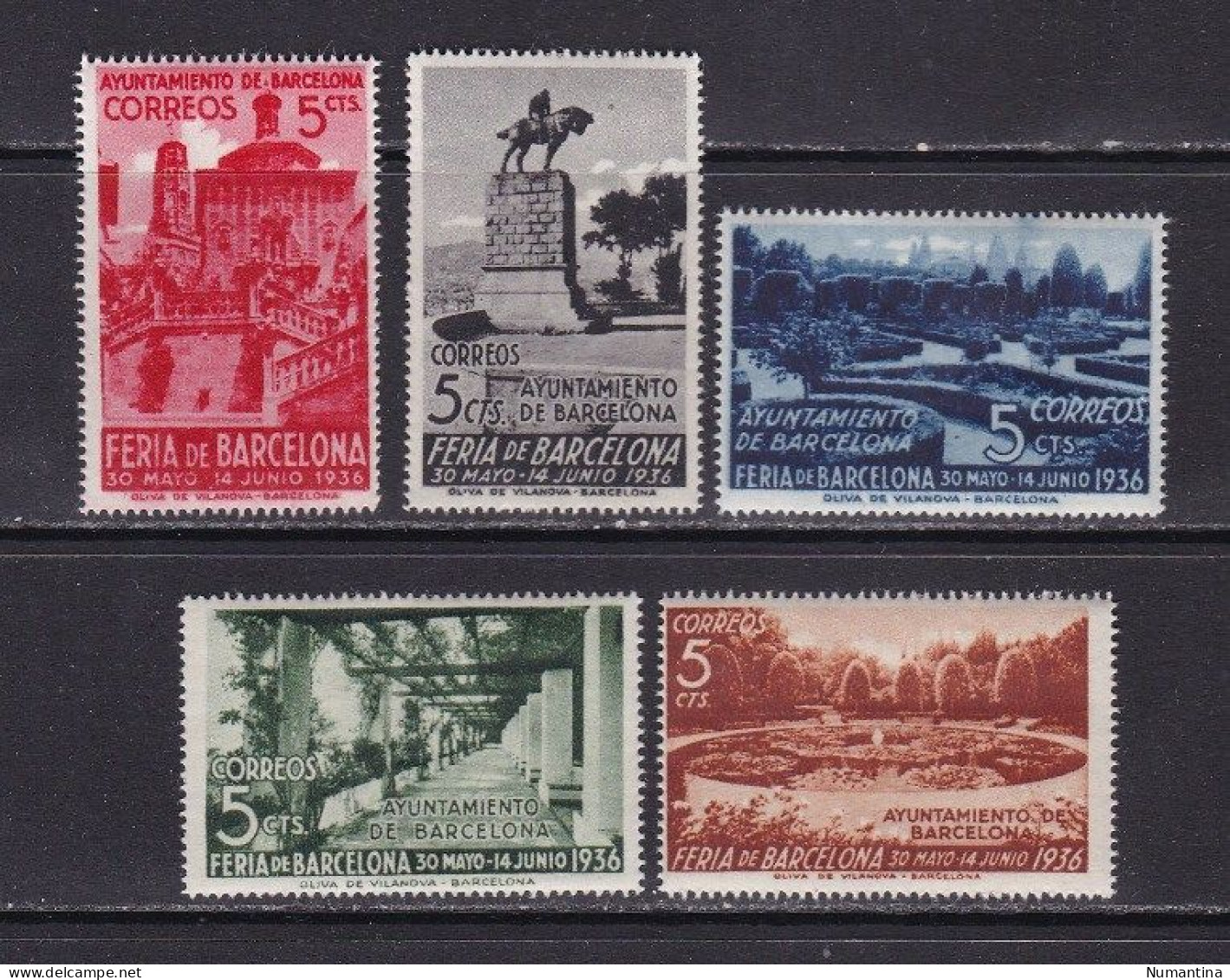 1936 - España - Barcelona - Edifil 14/18 - Feria De Muestras - MNH - Barcelona