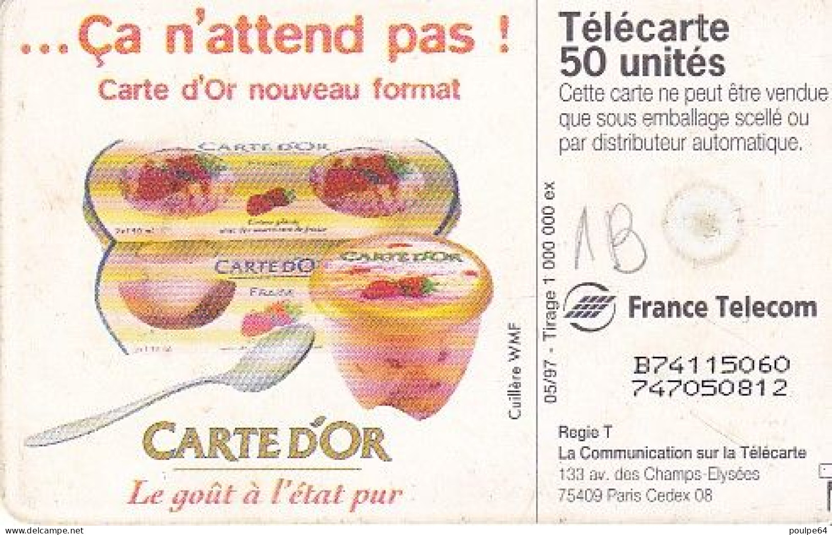 F739  05/1997 - CARTE D'OR : FRAISE - 50 GEM1B - 1997