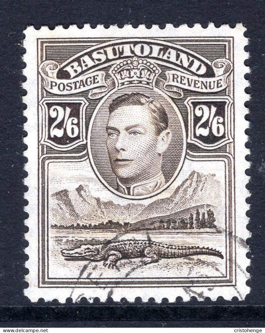 Basutoland 1938 KGVI Crocodile & Mountains - 2/6 Sepia Used (SG 26) - 1933-1964 Kronenkolonie