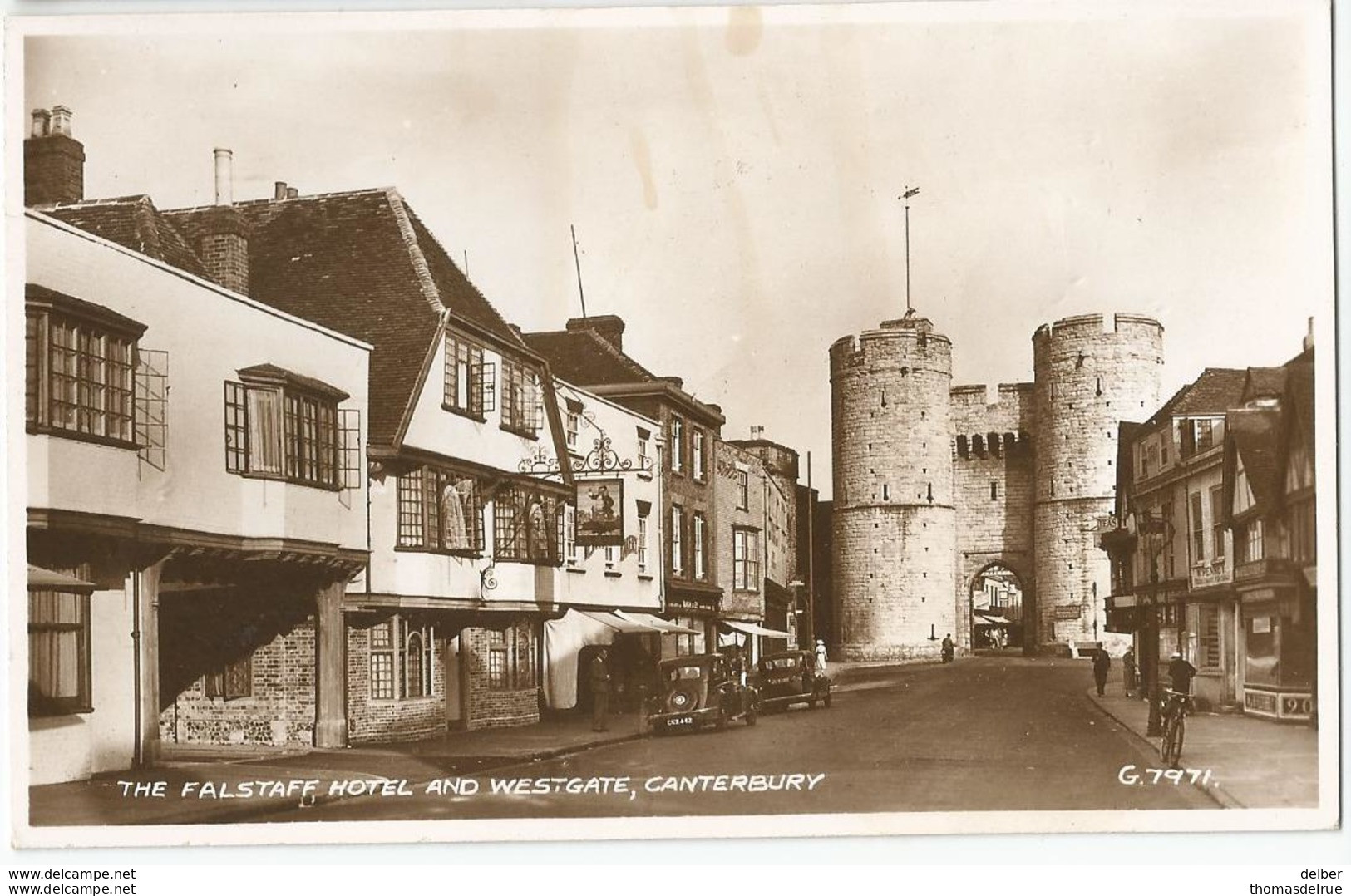 8Eb-187 The Falstaff Hotel And Westgate Canterbury... Auto's - Canterbury