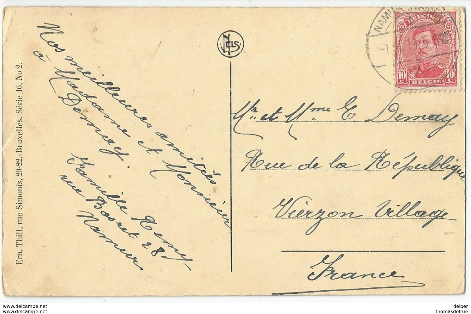 9Dp-833: N° 138: NAMUR-NAMEN : Duits Brugstempel > France / Namur Citadelle - Noodstempels (1919)