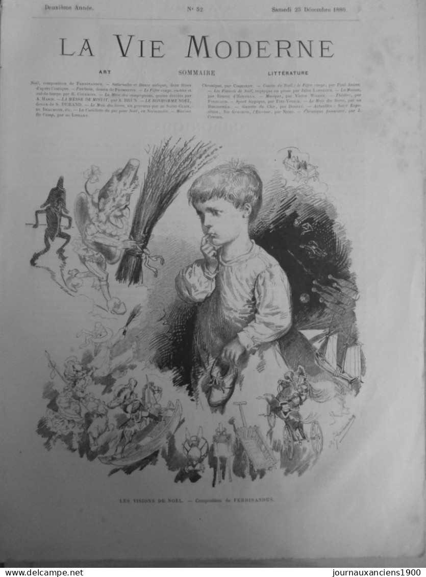 1880 NOEL SOULIER SOUHAIT VOEUX JOUET DESSIN FERDINANDUS  1 JOURNAL ANCIEN - Ohne Zuordnung