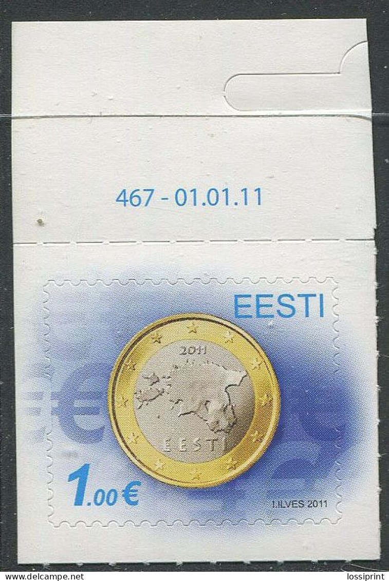 Estonia:Unused Stamp1 Euro Coin, Corner!, 2011, MNH - Estonie