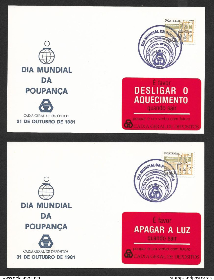 Portugal Cachet Commémoratif  Journée Mondiale D'Epargne Banque CGD 1981 Event Postmark Savings Day - Flammes & Oblitérations