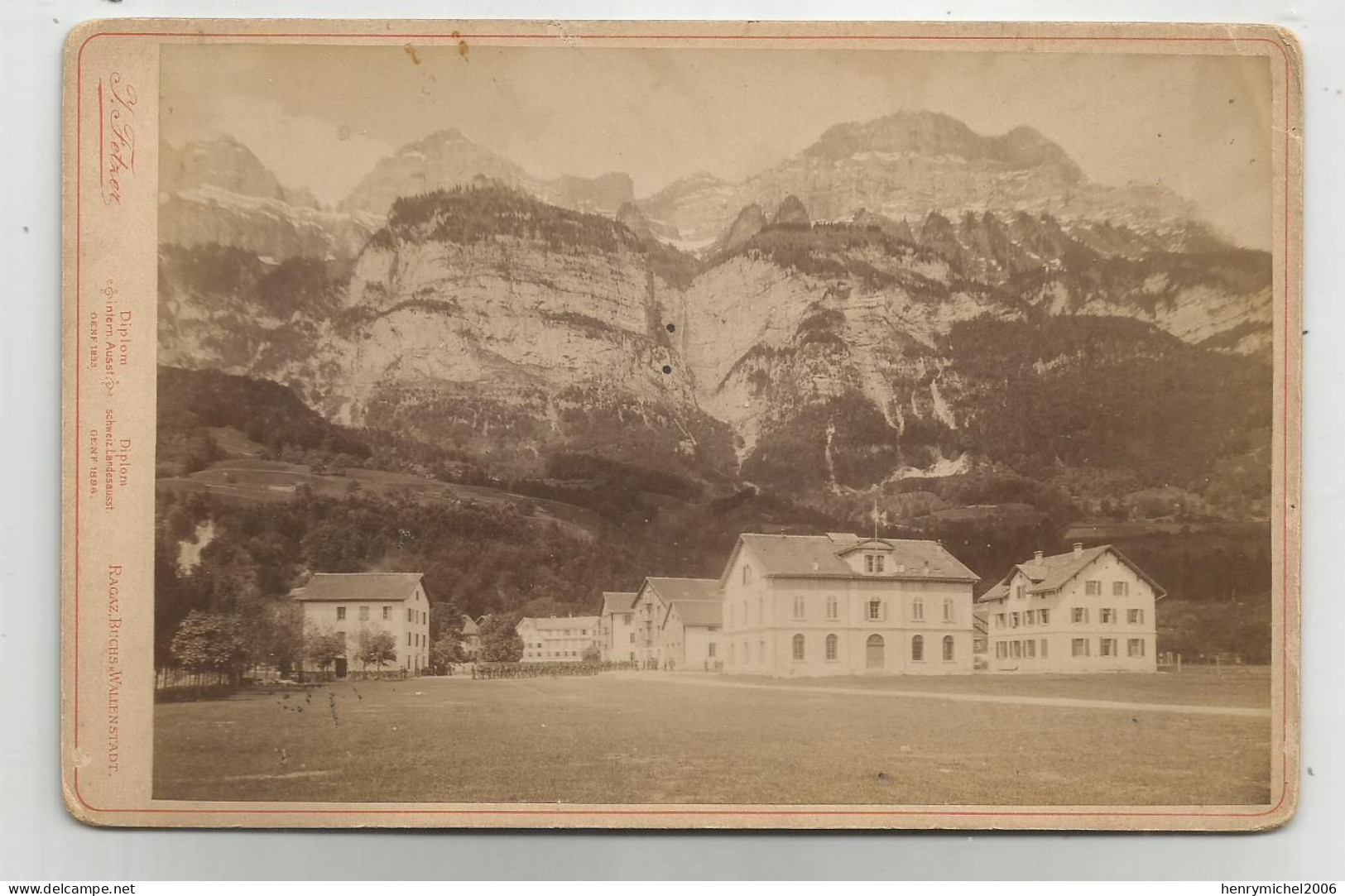 Photographie Suisse Sg St Gall Wallenstadt Bahnhof Ragaz Buchs Hotel Photo Cabinet Fetrer J Fetrez Gallen - Anciennes (Av. 1900)