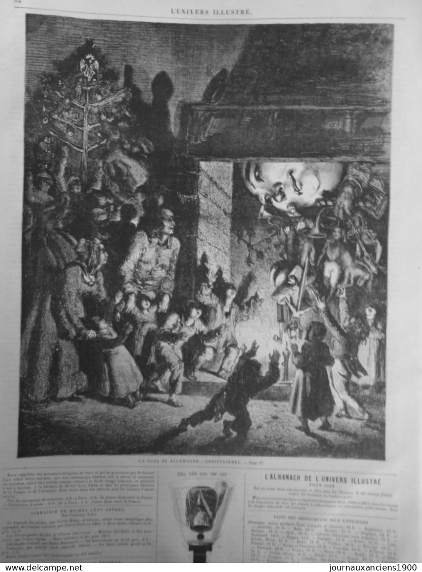 1861 NOEL ALLEMAGNE CHRISTKINDEL 1 JOURNAL ANCIEN - Non Classés