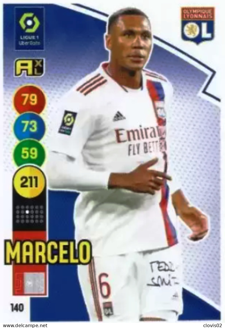 140 Marcelo - Olympique Lyonnais - Panini Adrenalyn XL LIGUE 1 - 2021-2022 Carte Football - Trading Cards