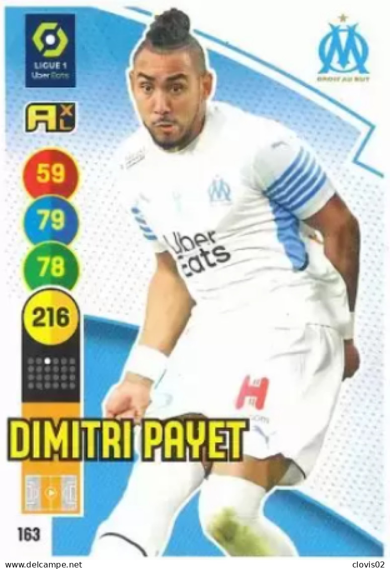 163 Dimitri Payet - Olympique De Marseille - Panini Adrenalyn XL LIGUE 1 - 2021-2022 Carte Football - Trading Cards