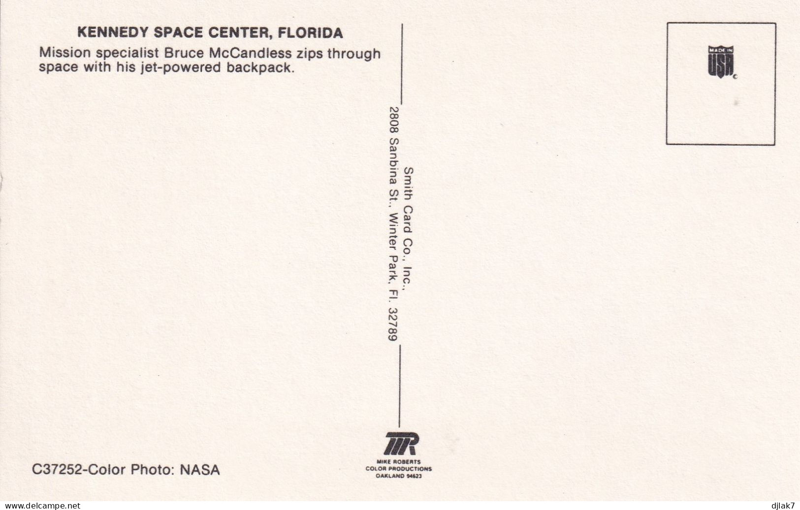 Centre Spatial Kennedy En Floride Spécialiste De Mission Bruce McCandless Parcours Dans L'Espace - Espace