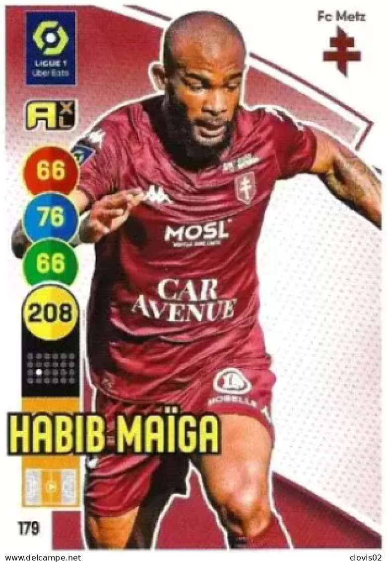 179 Habib Maïga - FC Metz - Panini Adrenalyn XL LIGUE 1 - 2021-2022 Carte Football - Trading Cards