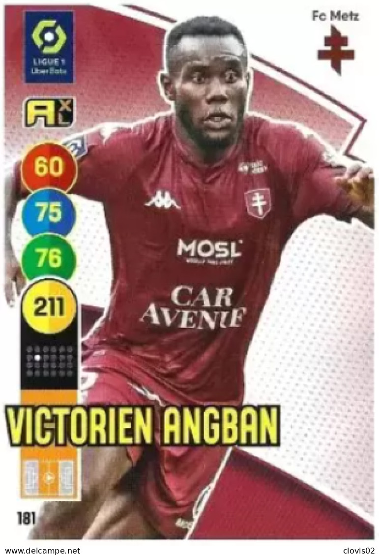 181 Victorien Angban - FC Metz - Panini Adrenalyn XL LIGUE 1 - 2021-2022 Carte Football - Trading Cards