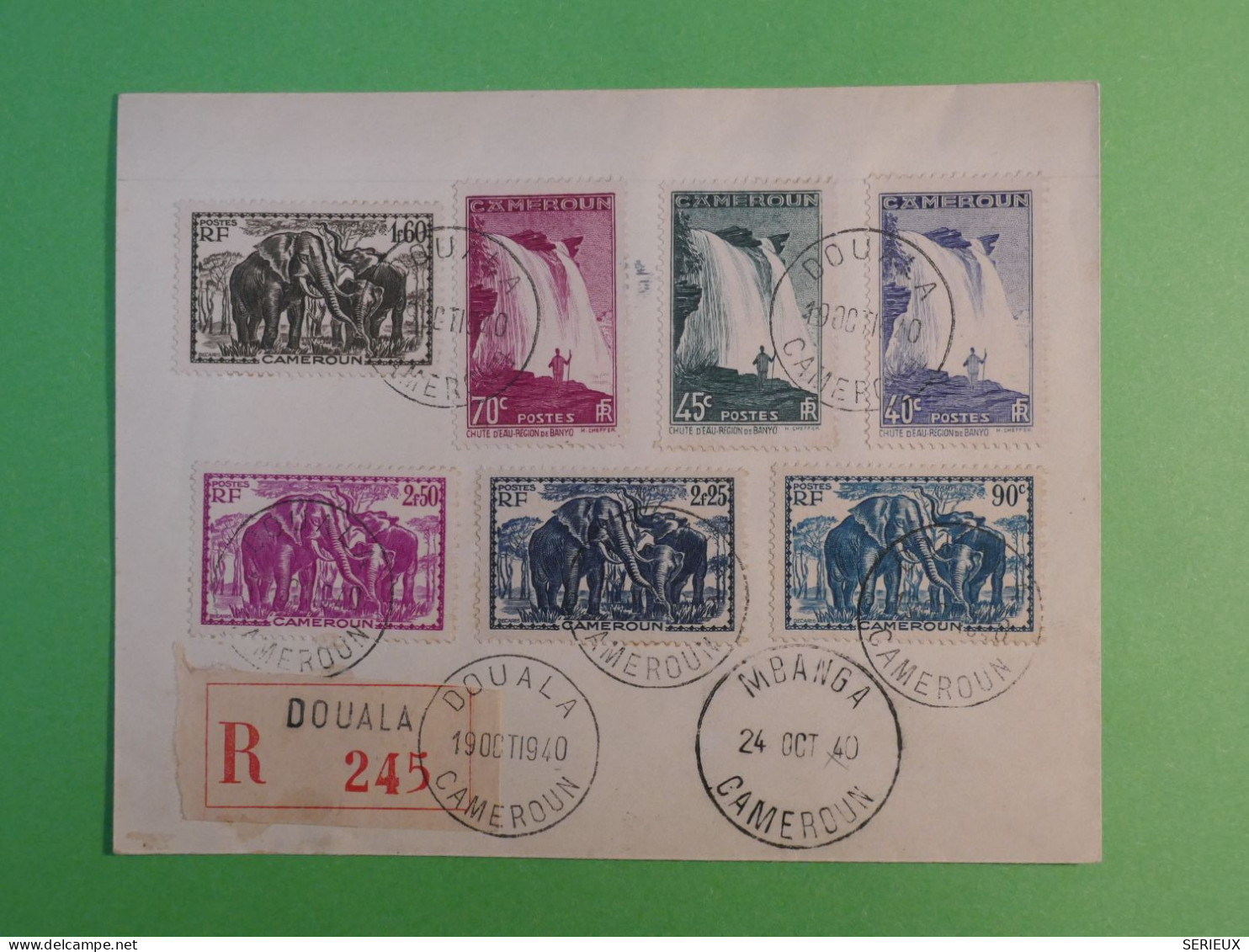 C CAMEROUN BELLE LETTRE  RECO. 1940 DOUALA  A MBANGA  +BONABERI + N°175 N°183+BEL AFF.  INTERESSANT+ ++++ - Lettres & Documents