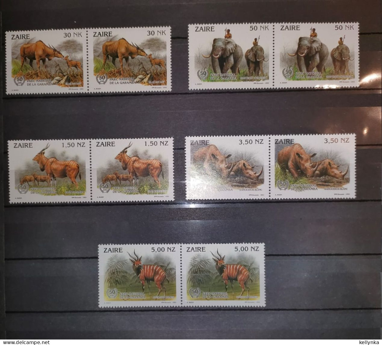 Zaire - 1452/1456 - En Paire - Animaux De La Brousse - Parc National De La Garamba - 1994 - MNH - Neufs