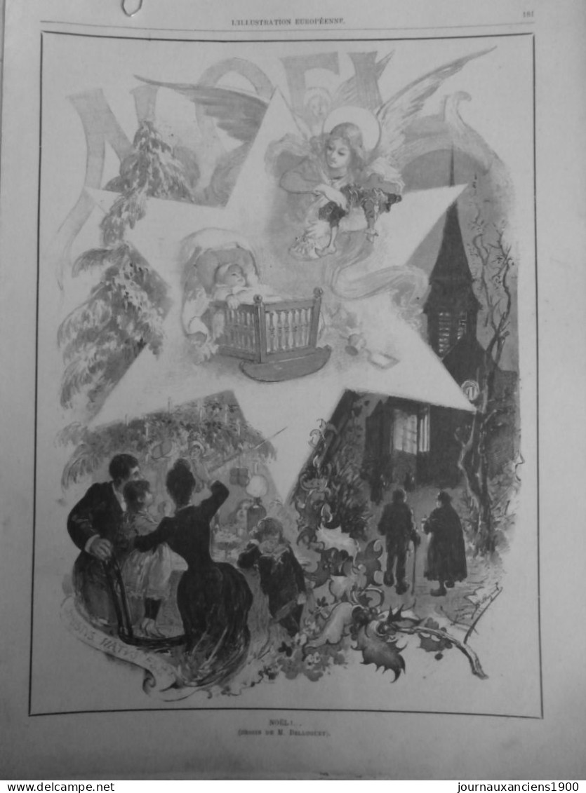 1887 NOEL NATIVITE CHRISTUS VEILLEE MESSE MINUIT 1 JOURNAL ANCIEN - Ohne Zuordnung