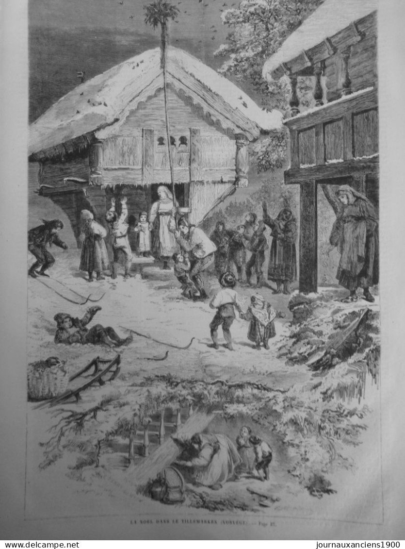 1859 NOEL NORVEGE TILLEMARKEN JEUX SKI NEIGE  1 JOURNAL ANCIEN - Non Classificati